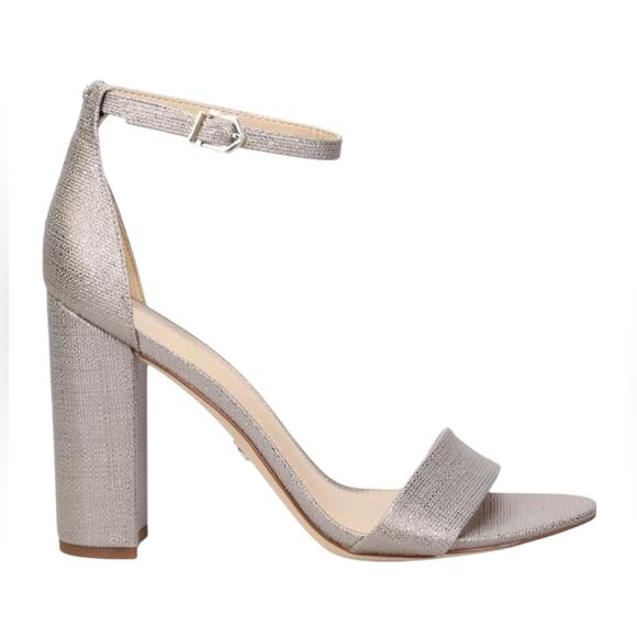 Sam Edelman Yaro Pewter Heeled Sandals – Sz 8 - Picture 1 of 11